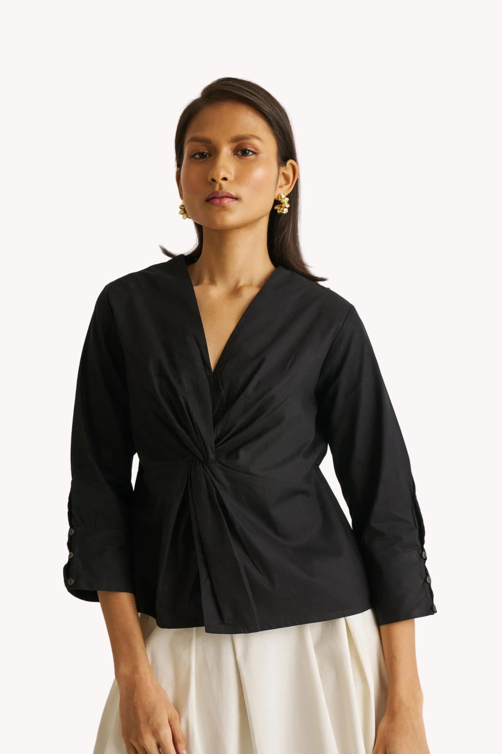 Front Twist Top in Black