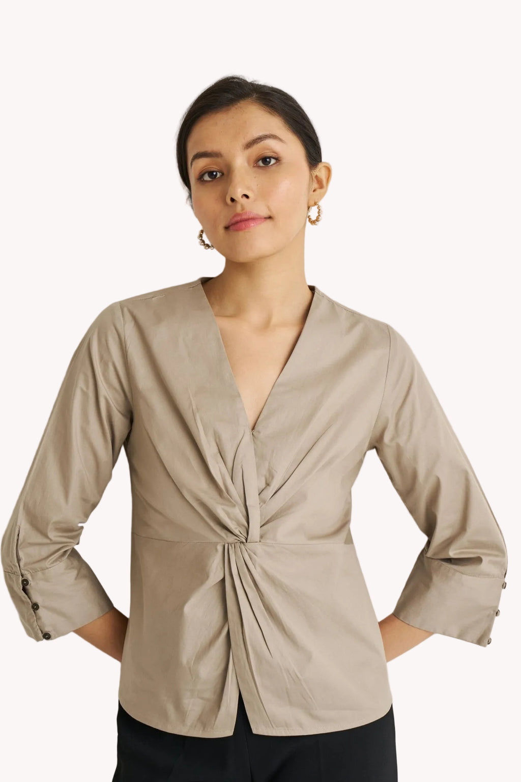 Front Twist Top in Ecru