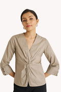 Front Twist Top in Ecru
