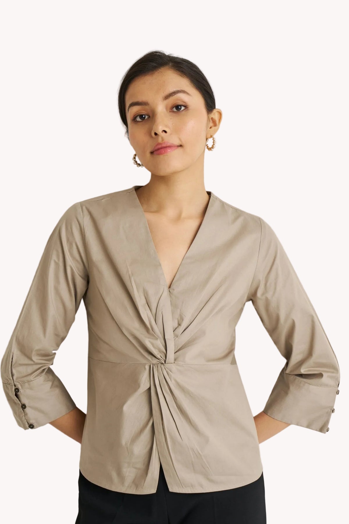 Front Twist Top in Ecru