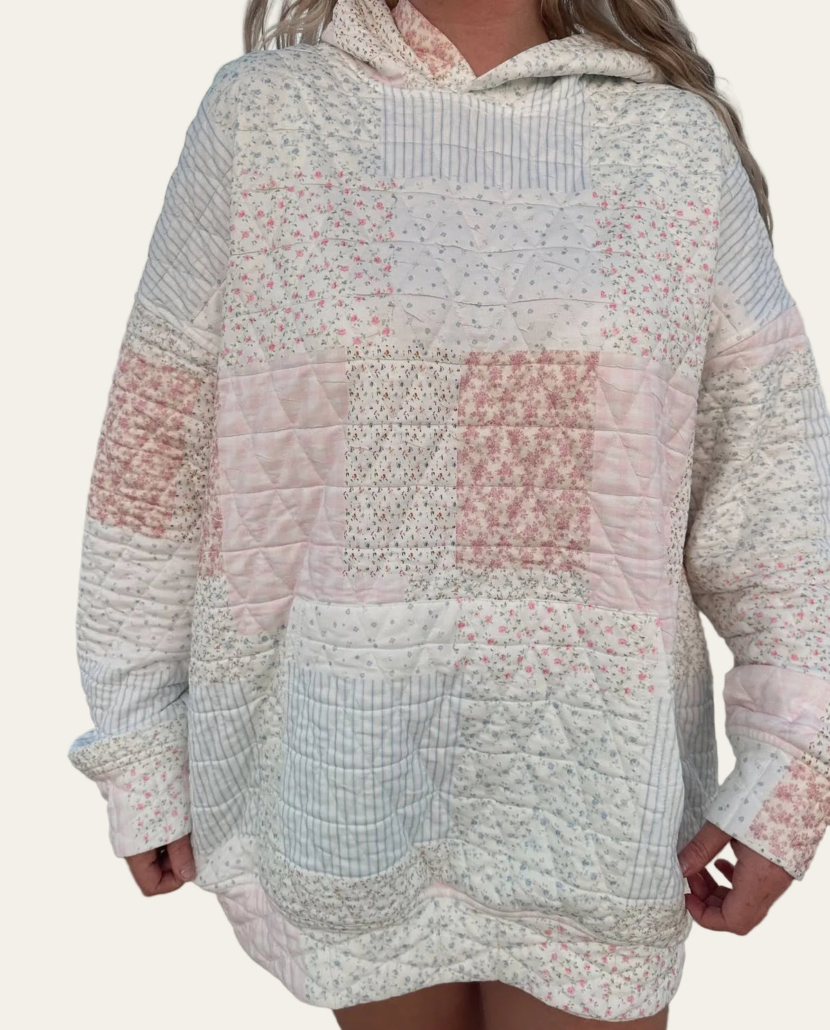 Quilted Pastel Hoodie