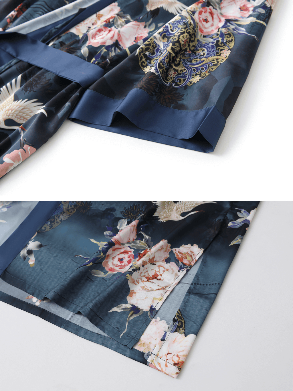 Short Kimono Robe Crane