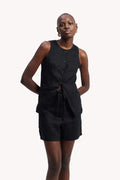 Hemp Vest Jacket in Black