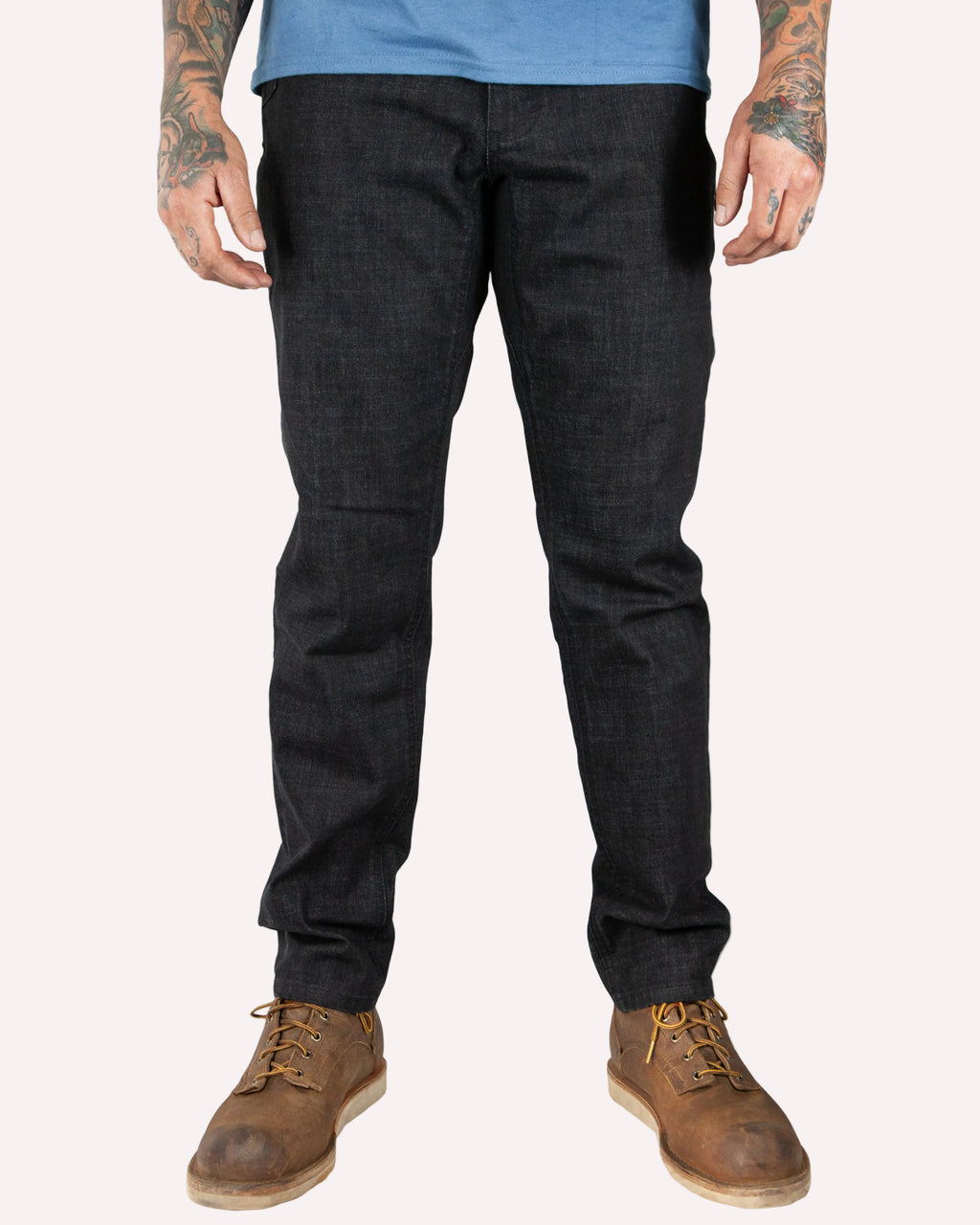 Hideout Denim Taper Fit Pants - Black