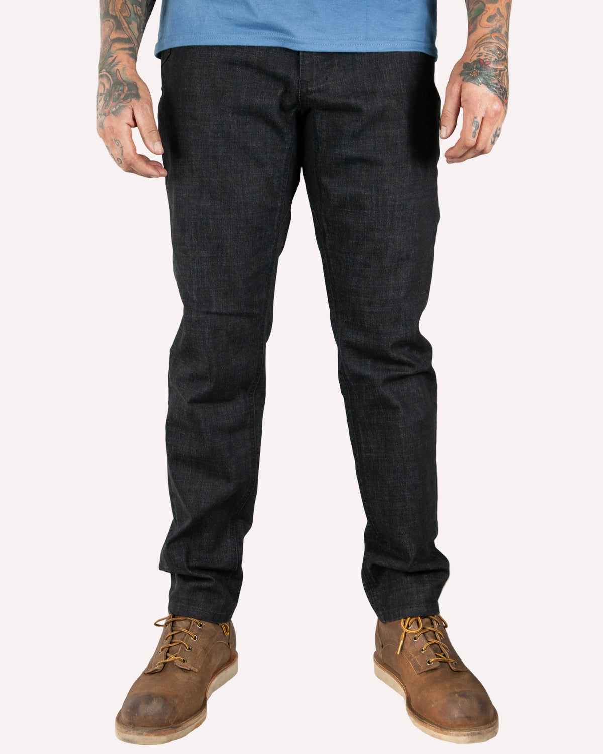 Hideout Denim Taper Fit Pants - Black