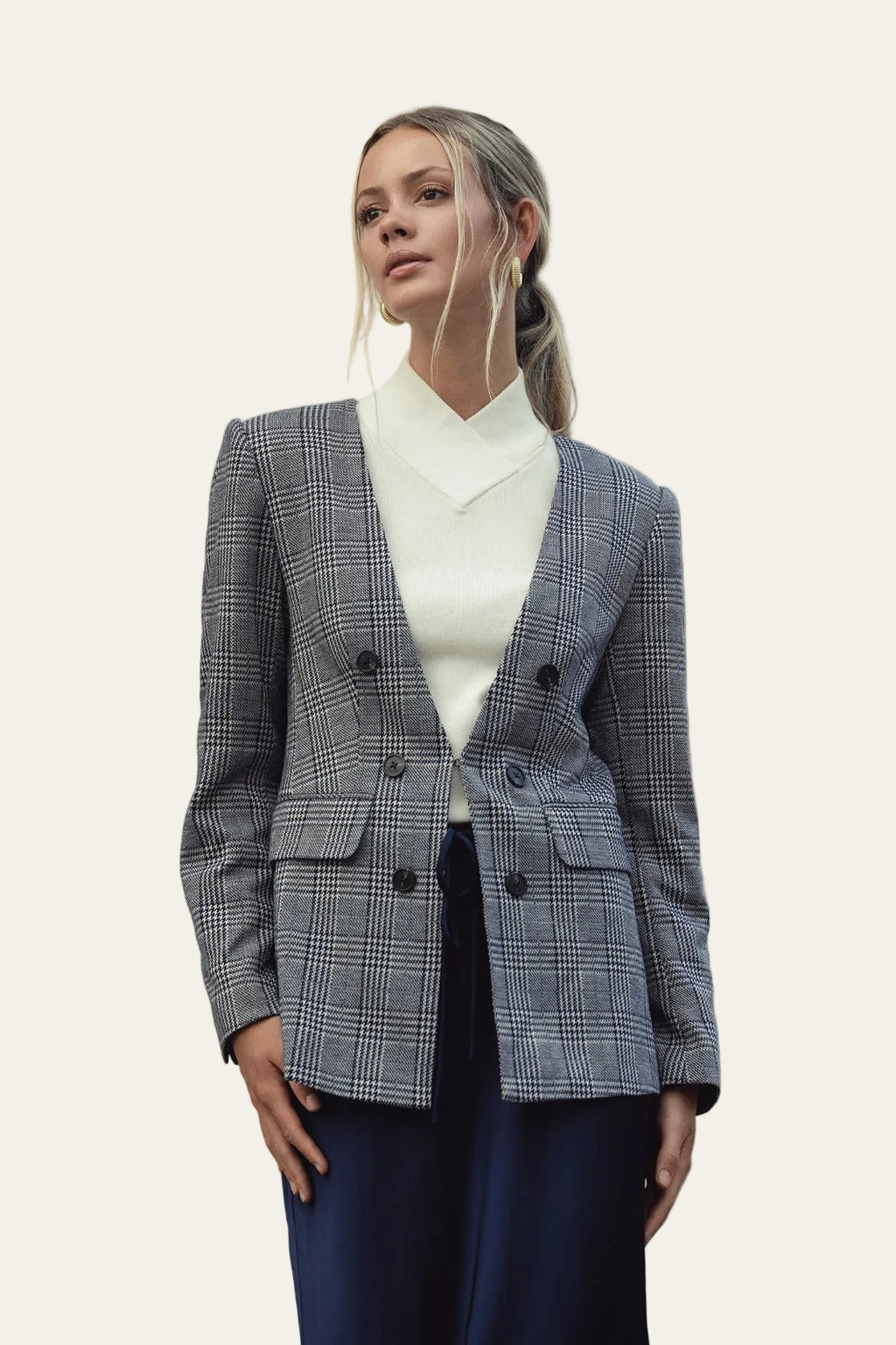 Plaid navy Blazer