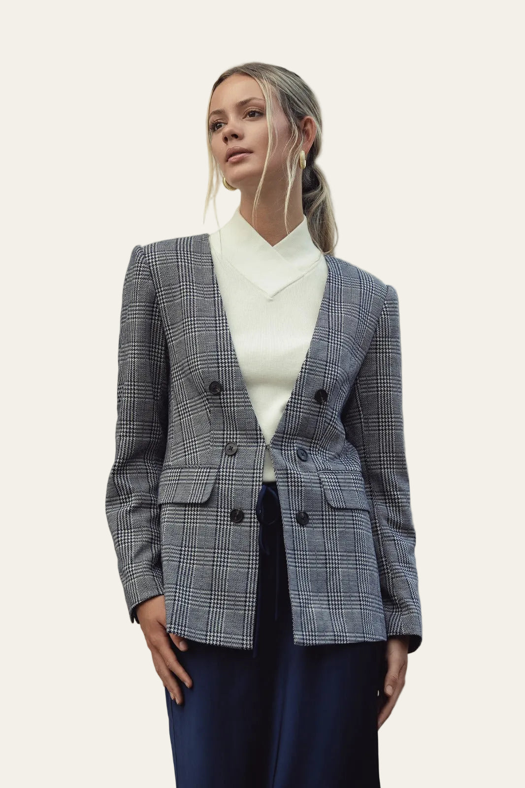 Plaid navy Blazer