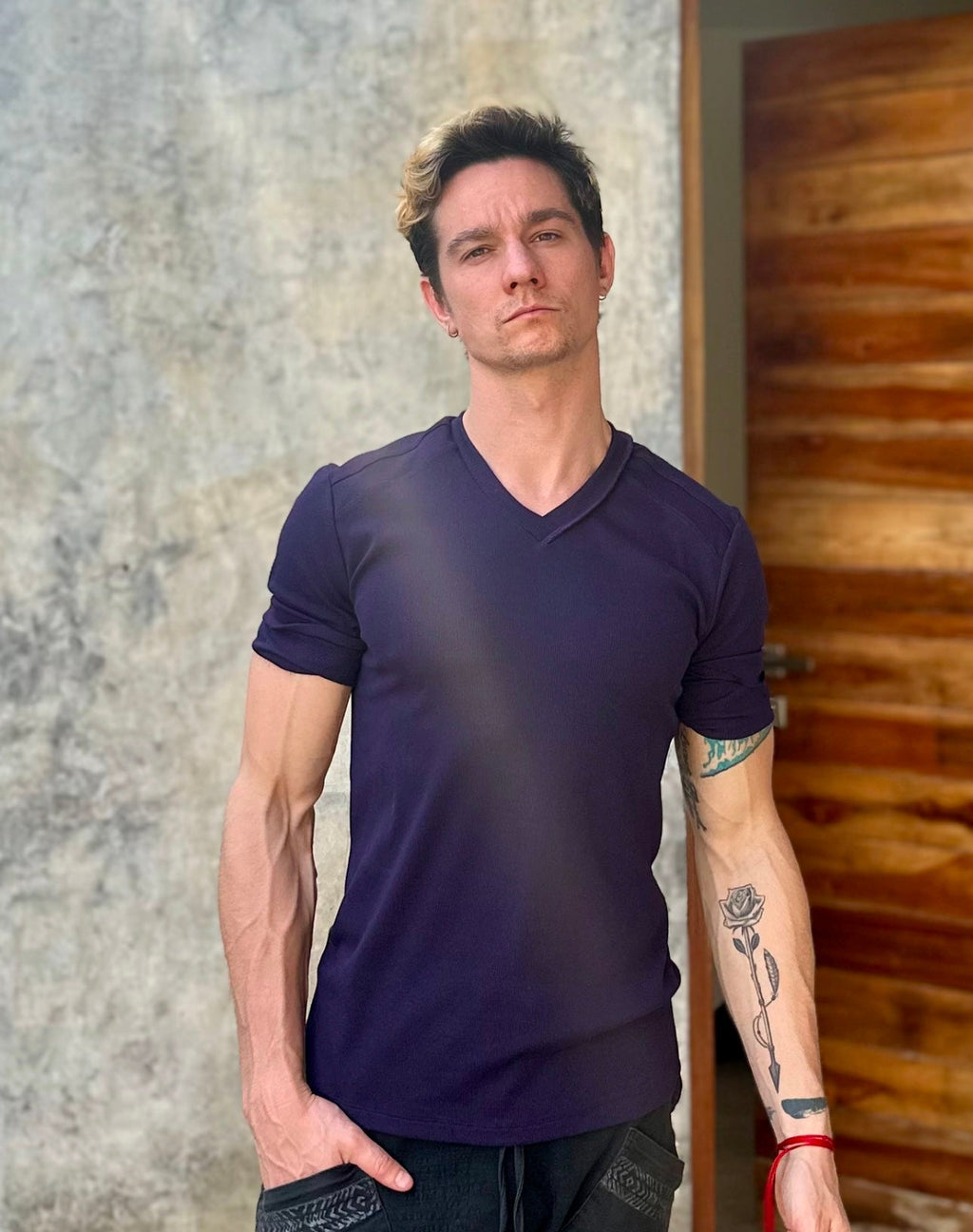 Hybrid V-Neck (Eggplant Purple)