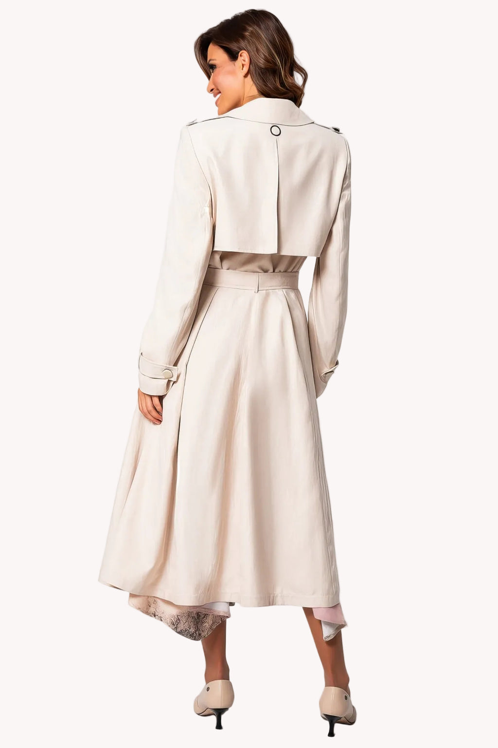Beige Classic Long Coat, Kim