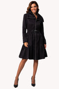 Black Cotton Short Tailored Coat, Iris