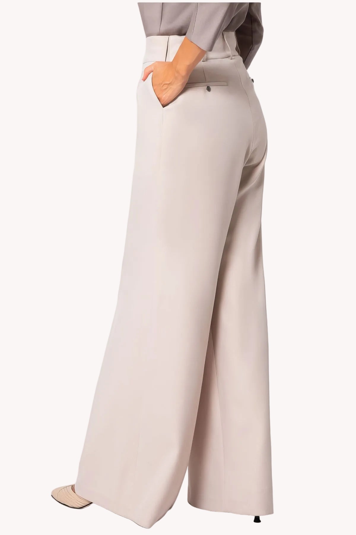 Beige Wide Leg Pants, Natasha