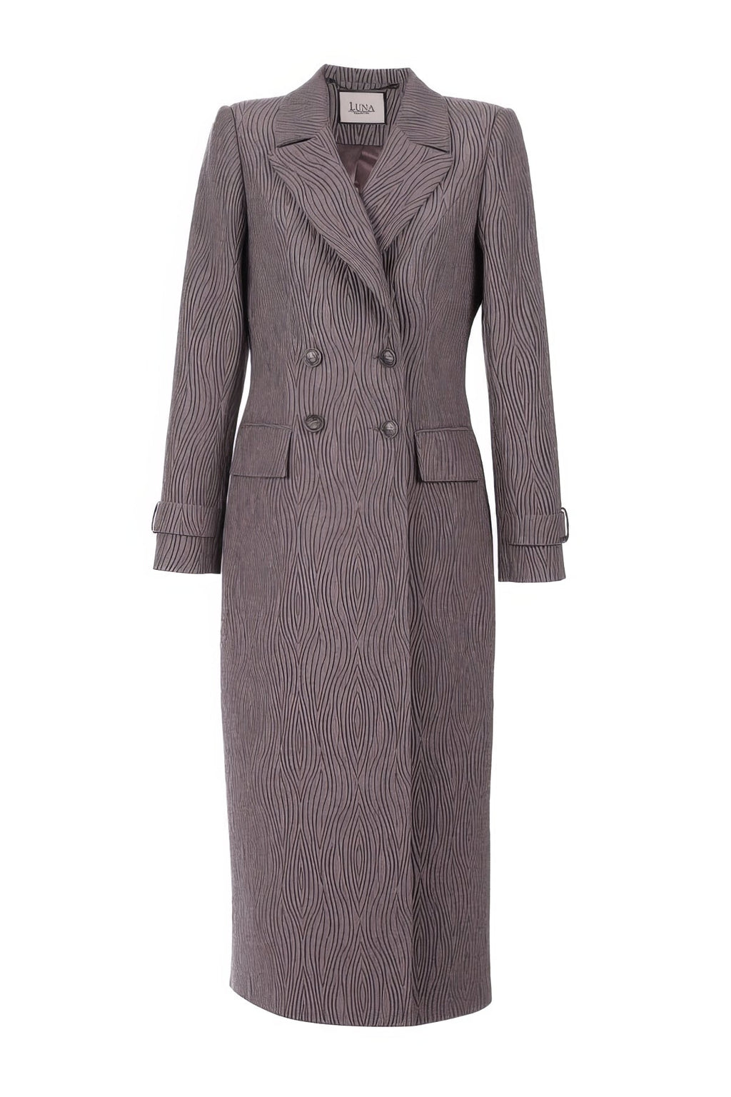 Brown Long Textured Coat, Isidora