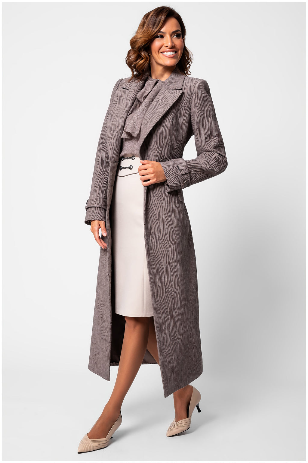 Beige Bow Detail Dress, Natasha