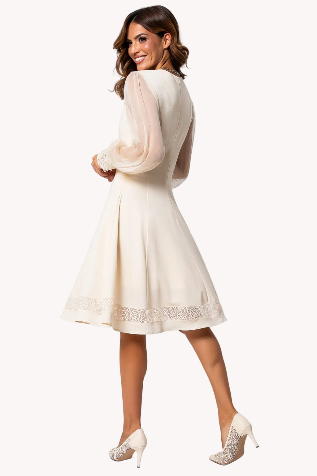 Ivory Lace A-Line Dress, Jody
