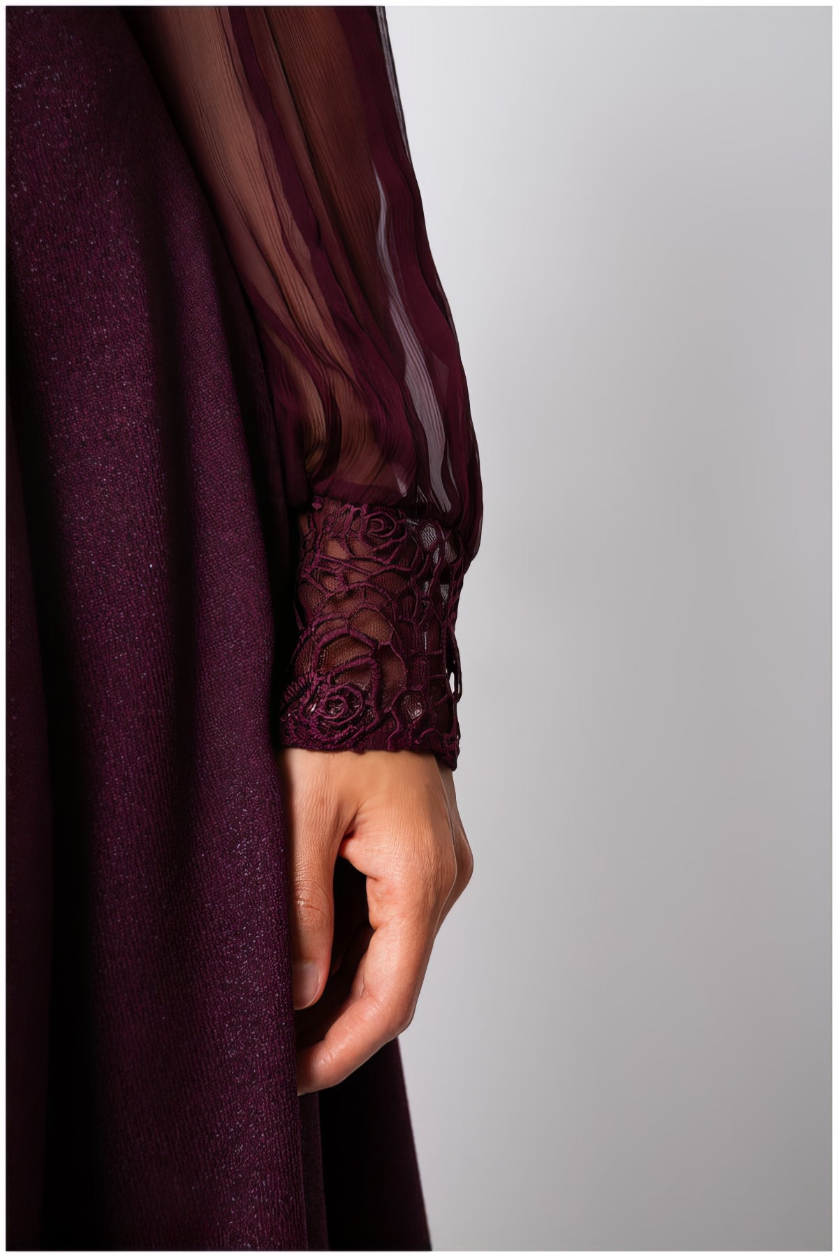 Burgundy Lace A-Line Dress, Jody