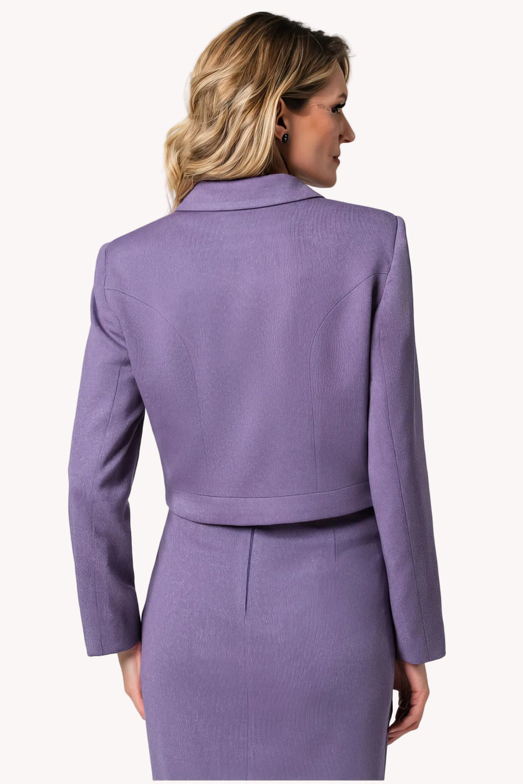 Purple Cropped Zip Blazer, Neda