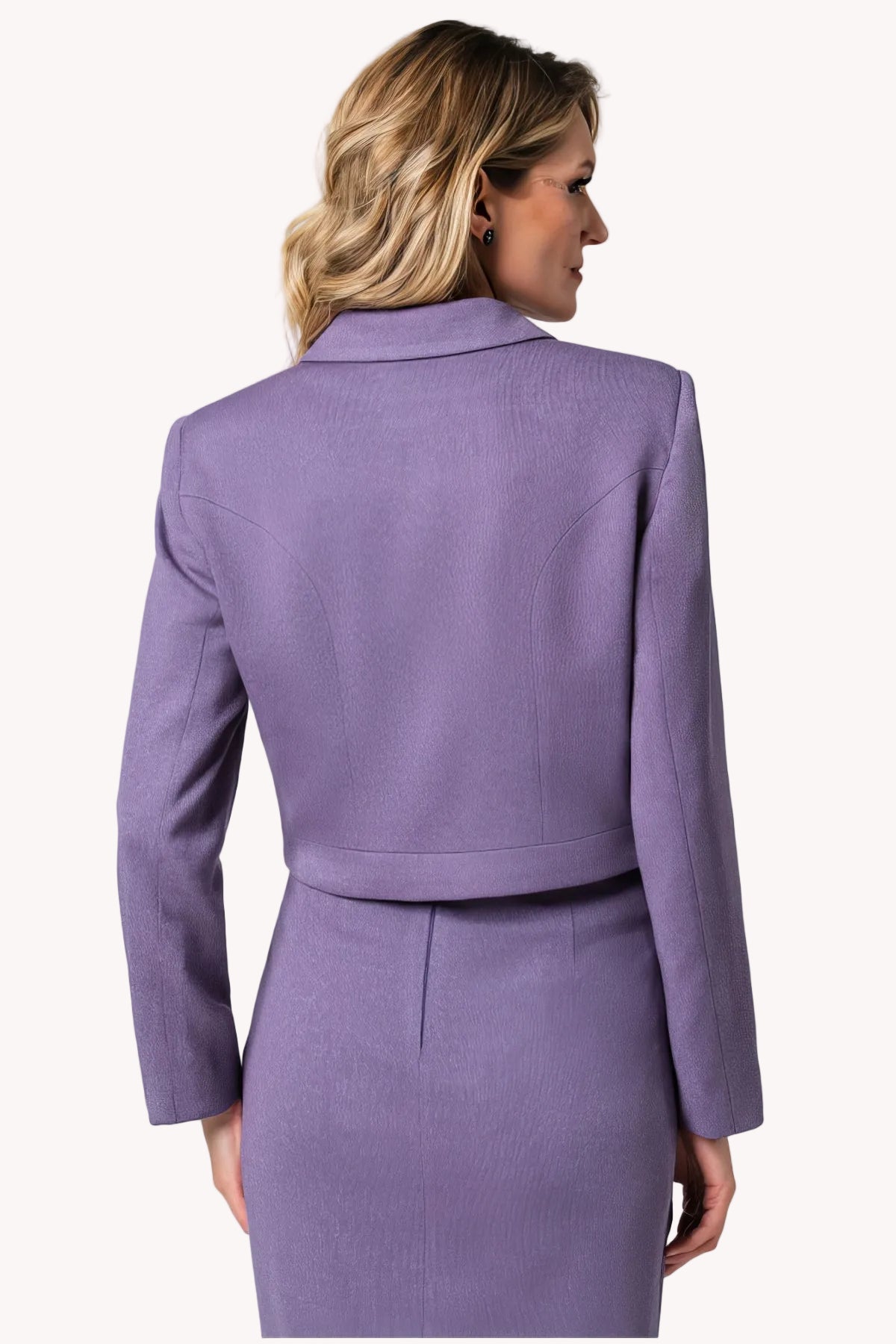 Purple Cropped Zip Blazer, Neda