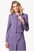 Purple Cropped Zip Blazer, Neda