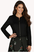Black Cropped Zip Blazer, Frida