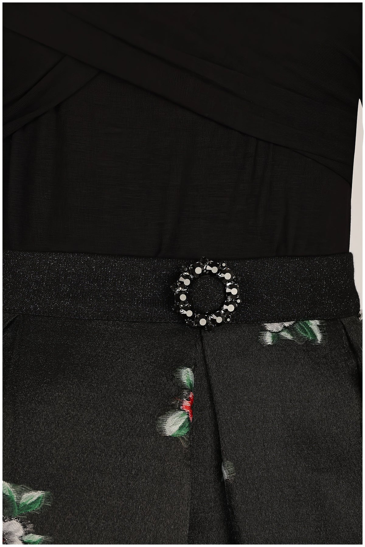 Black Embroidered Midi Skirt, Regina