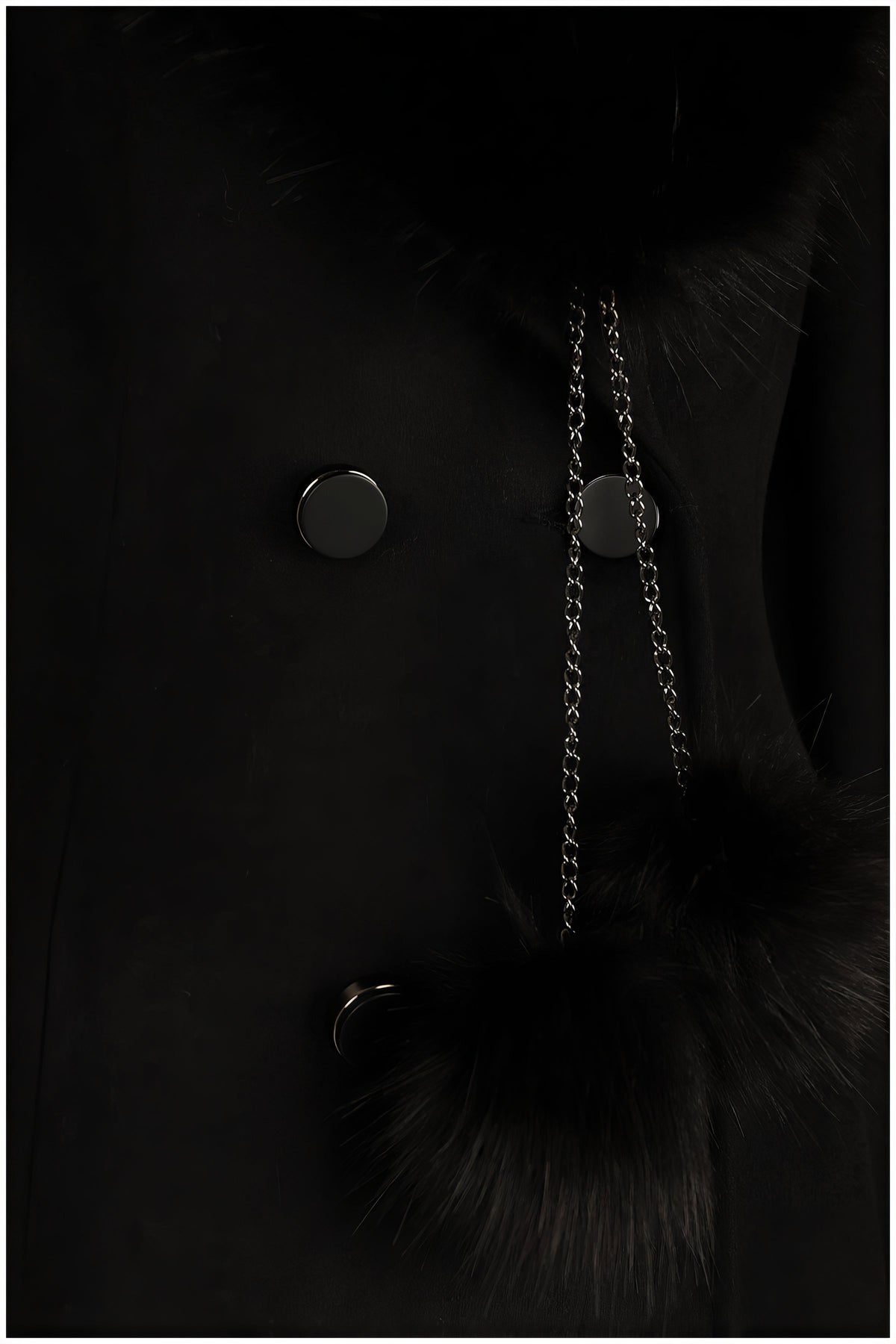Black Wool Coat with Fur Collar, Lucy