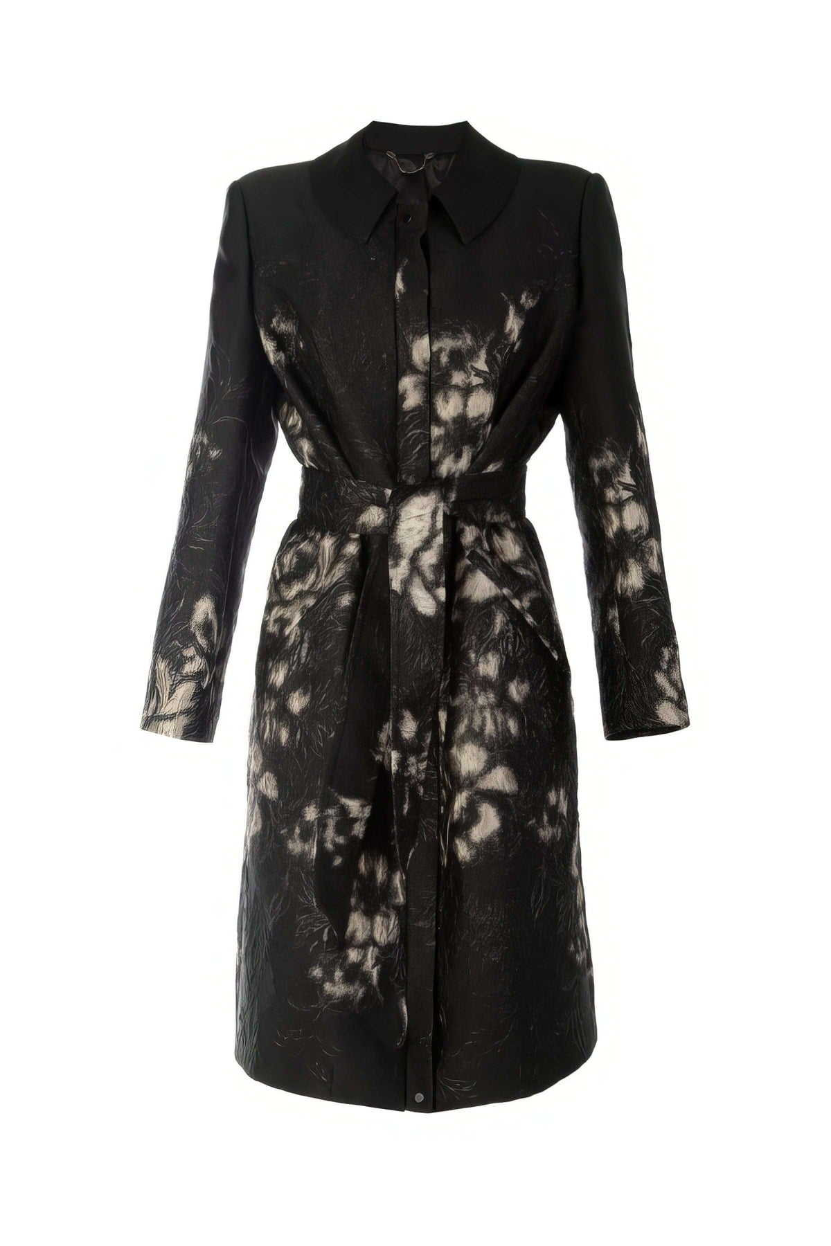 Silver Floral Jacquard Light Coat, Emma