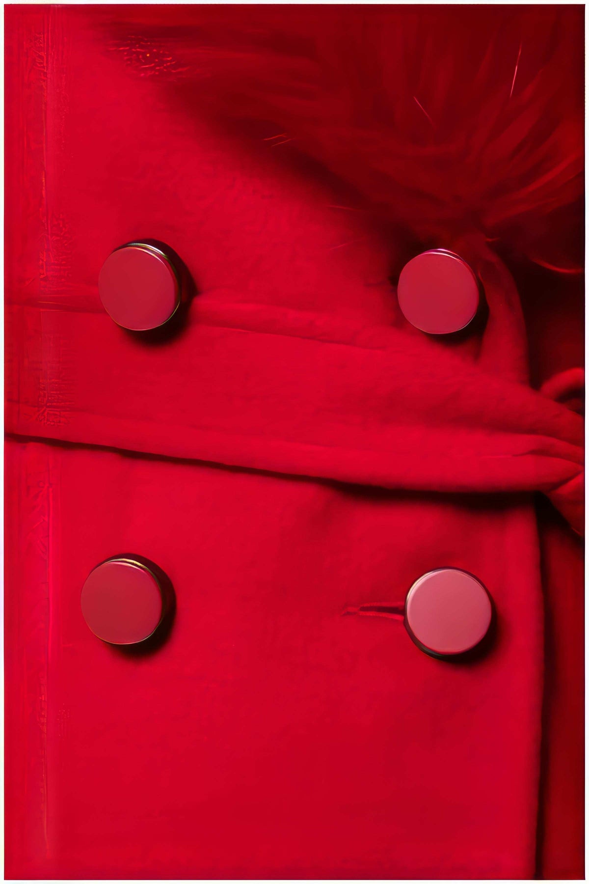 Red Wool Coat with Faux-Fur Collar, Selina