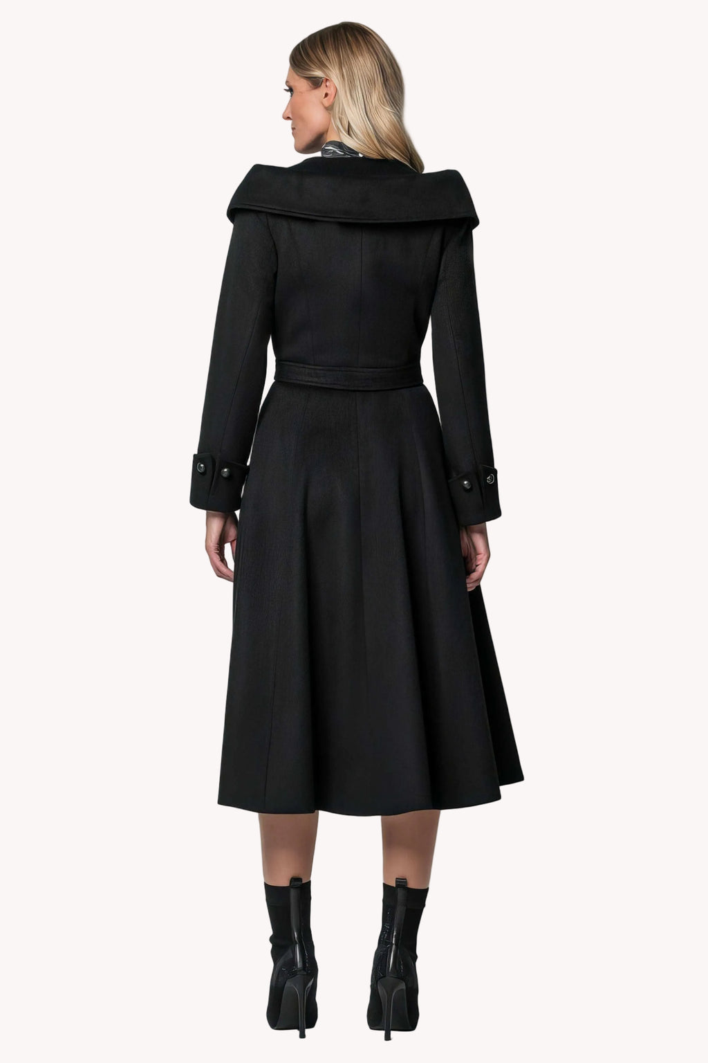 Black Wool Wrap Coat, Nicole
