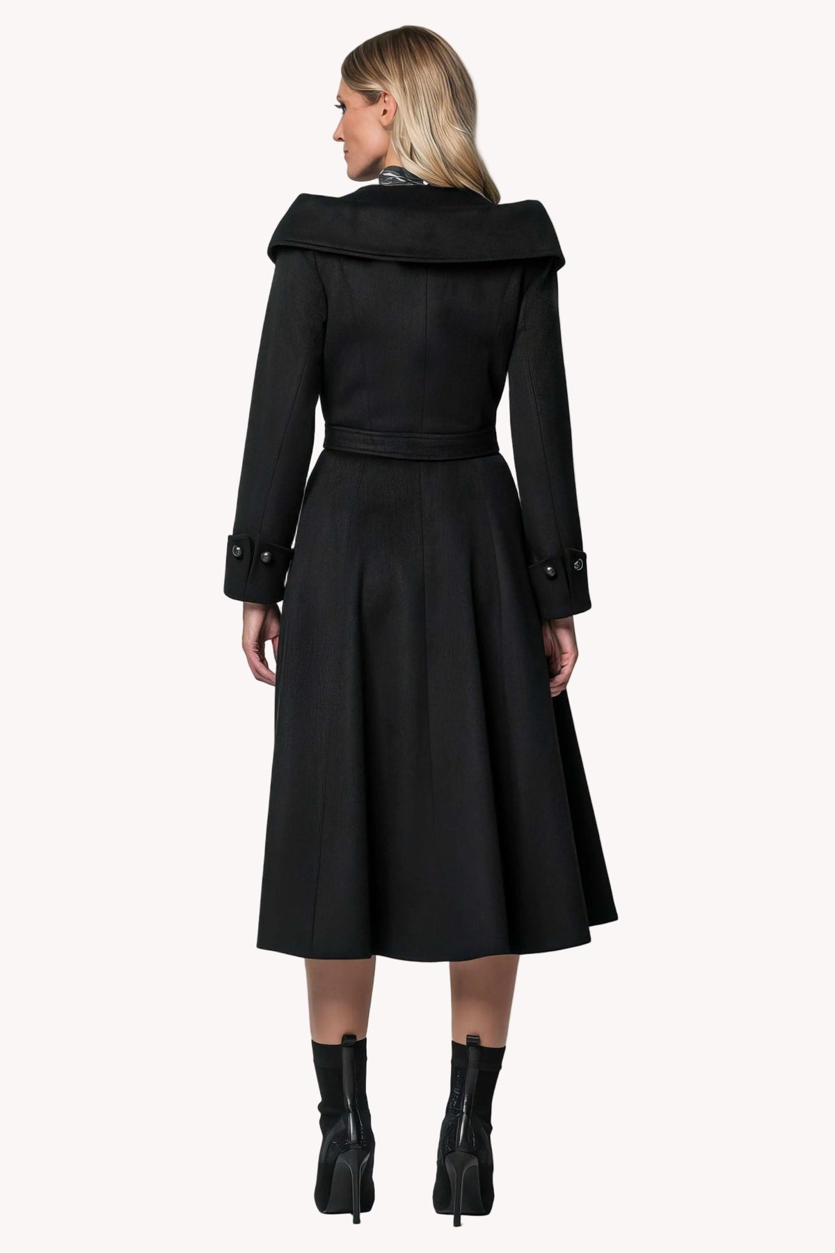 Black Wool Wrap Coat, Nicole