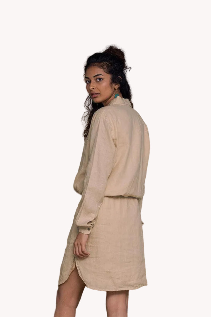Meet me by the Cliff Dress in Neutral Beige
