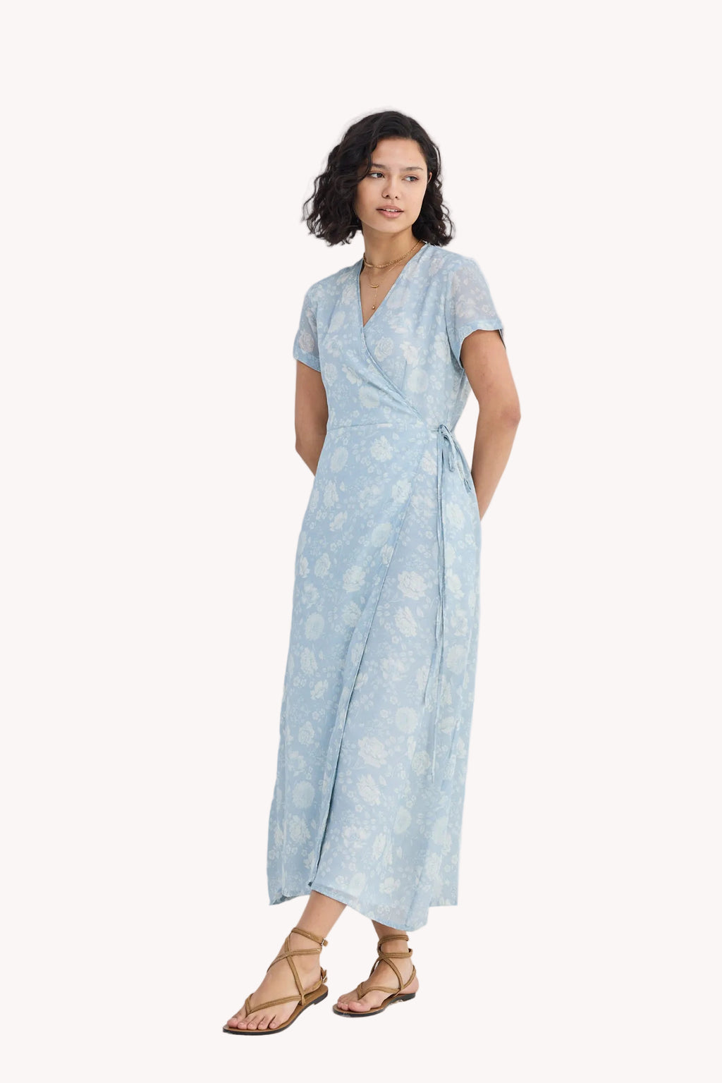Maxi Wrap Dress in Florals