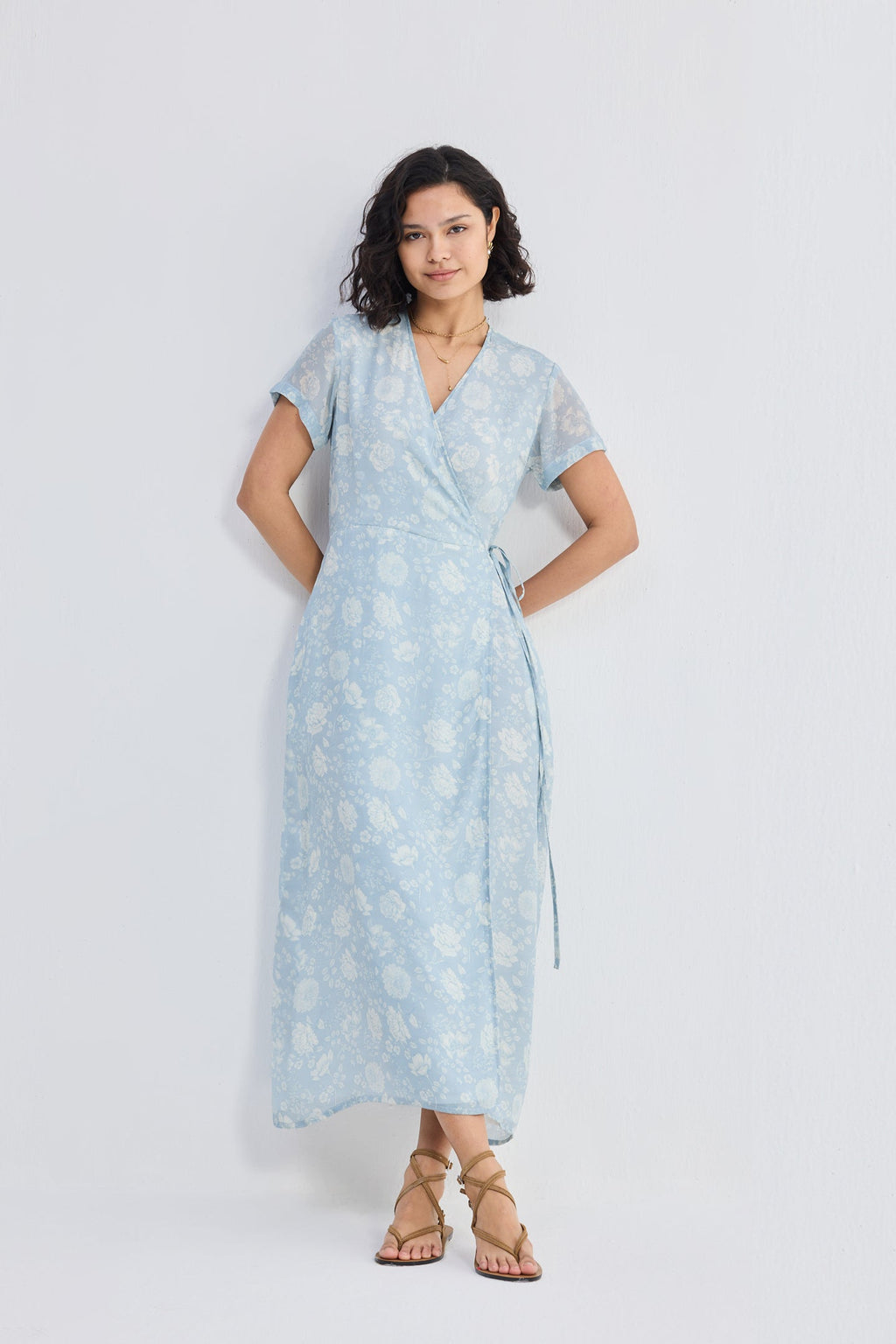Maxi Wrap Dress in Florals