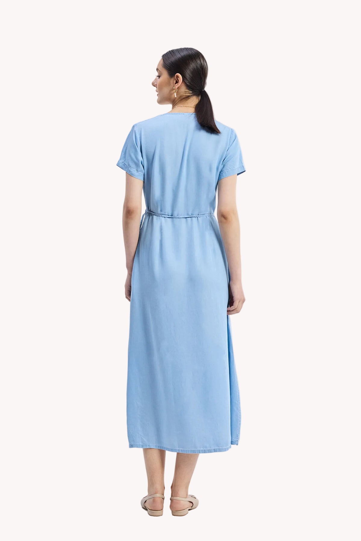 Maxi Wrap Dress in Light Blue