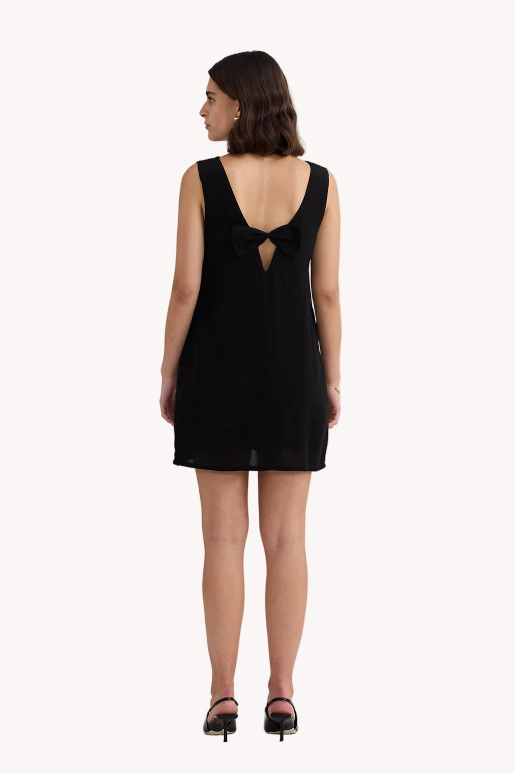 Midnight Muse V-neck Short Dress in Black