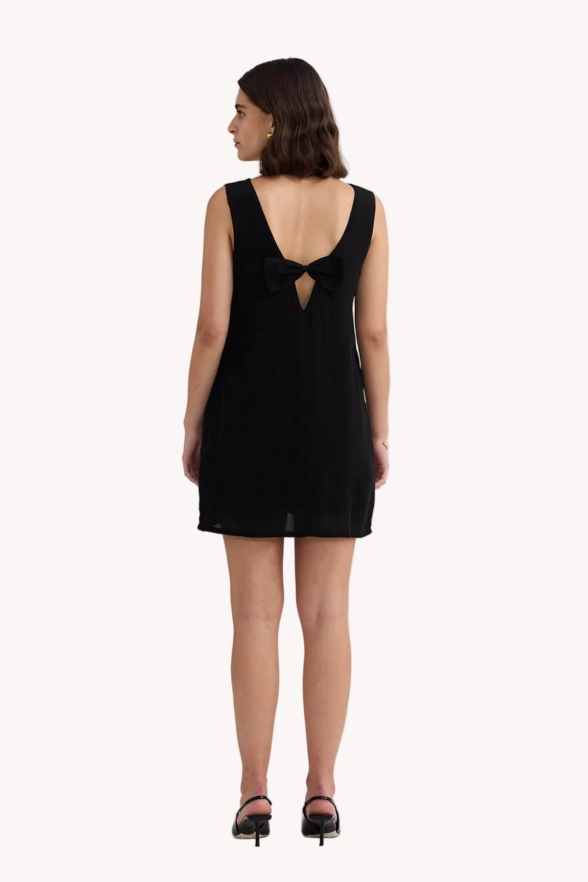 Midnight Muse V-neck Short Dress in Black