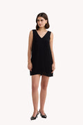 Midnight Muse V-neck Short Dress in Black