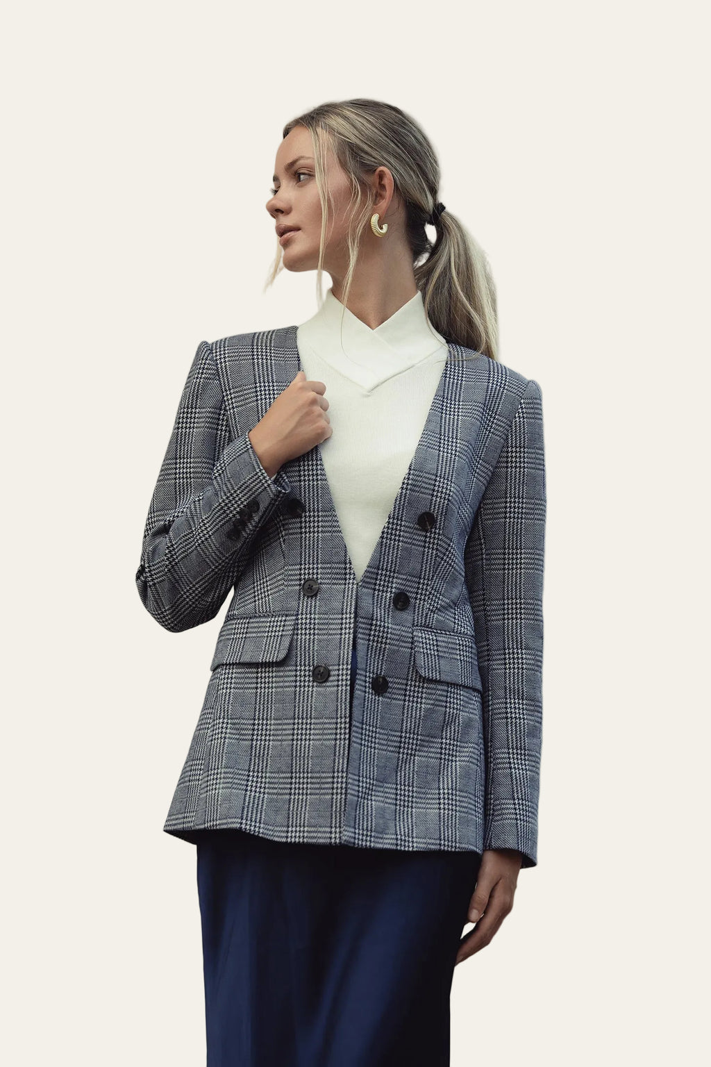 Plaid navy Blazer