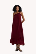 One-shoulder Maxi dress in Burgundy