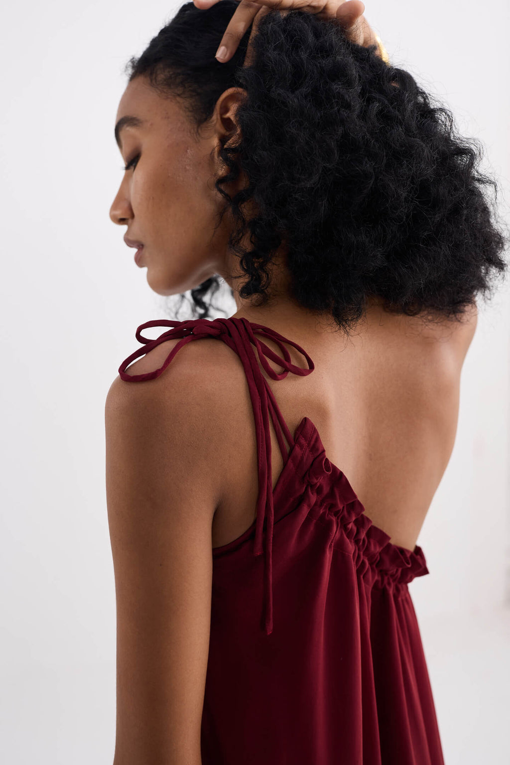 One-shoulder Maxi dress in Burgundy