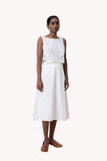 Overlap Midi Skirt in White