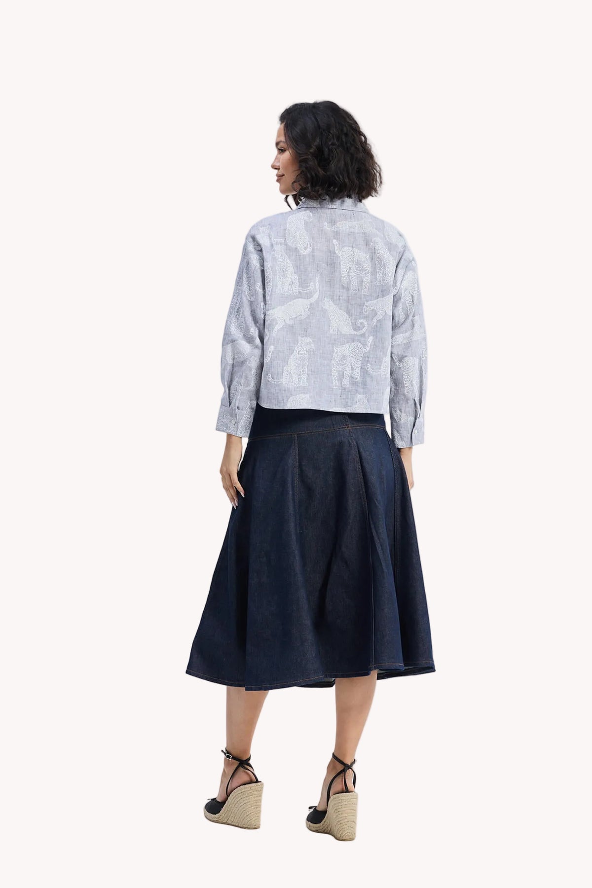 Oversized Boxy-fit Shirt in Animal Print