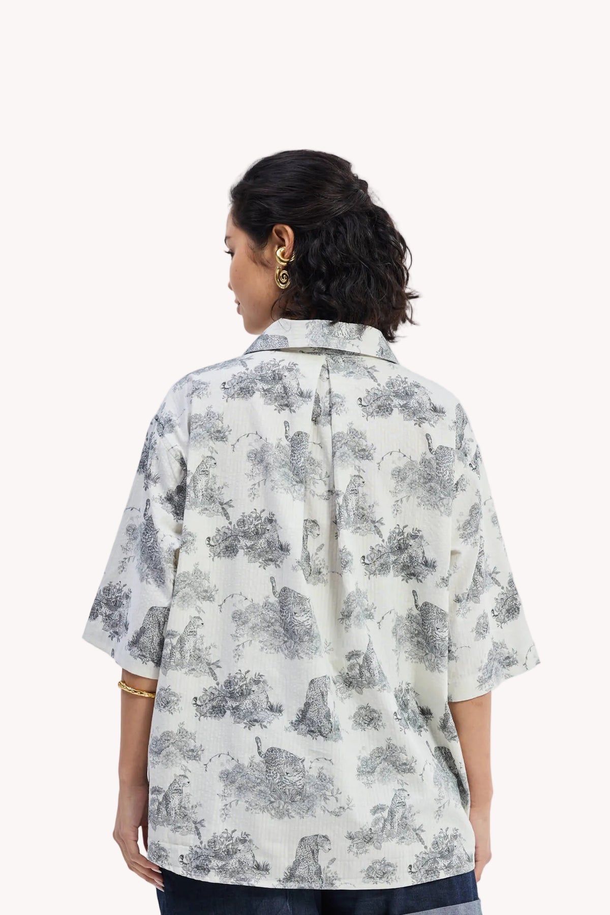 Oversized High-Low Shirt in Animal print