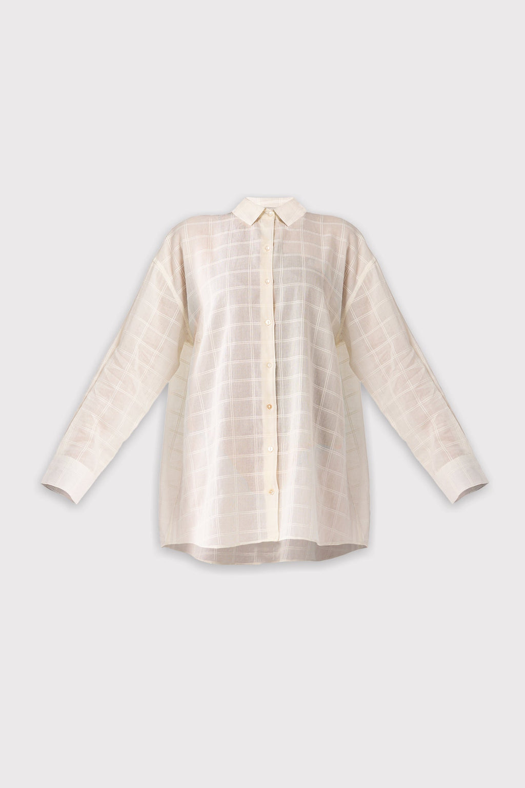 Oversized Shirt in Textured Checks