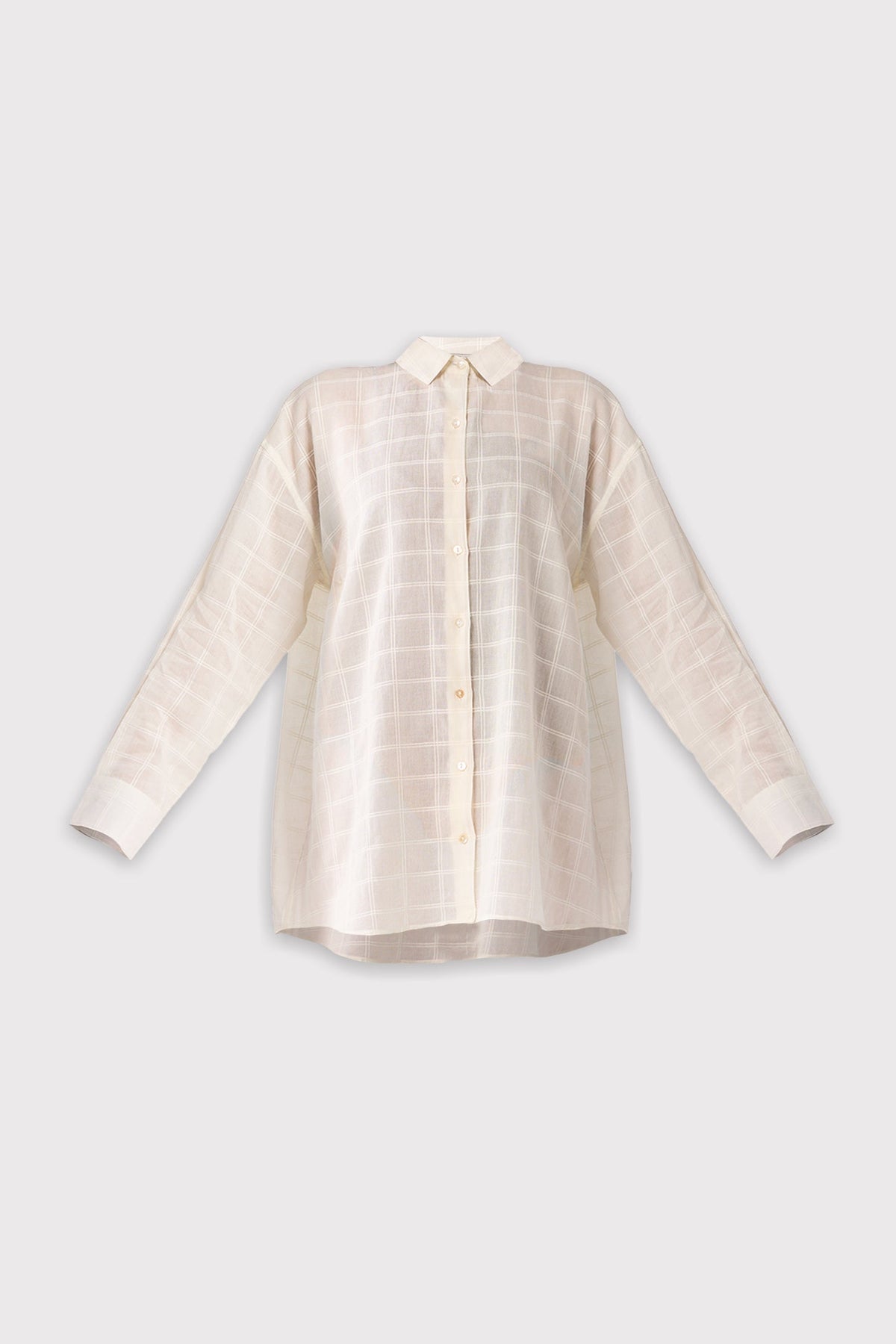 Oversized Shirt in Textured Checks