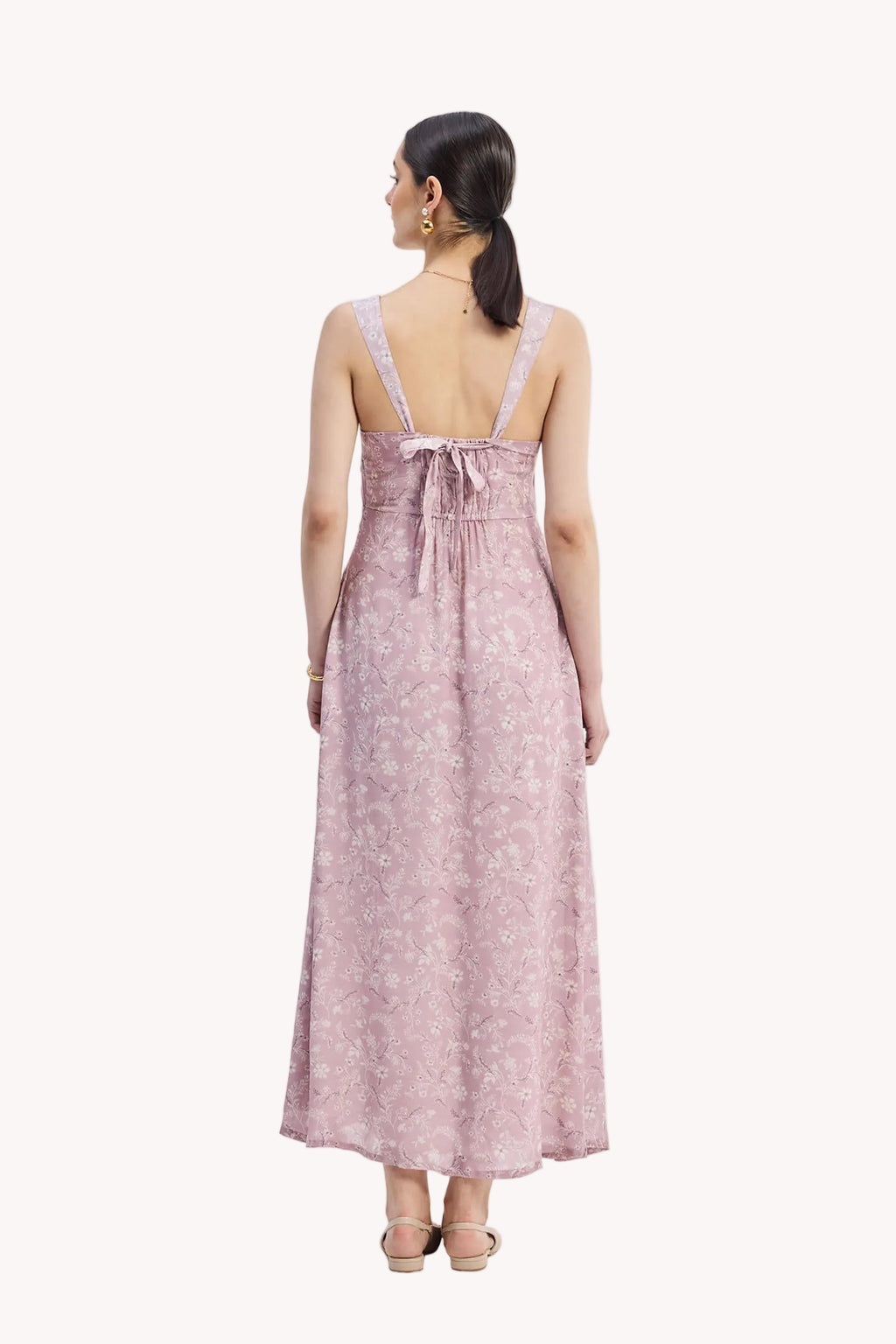 Perfect Floral Maxi with Tapered Straps in Pink