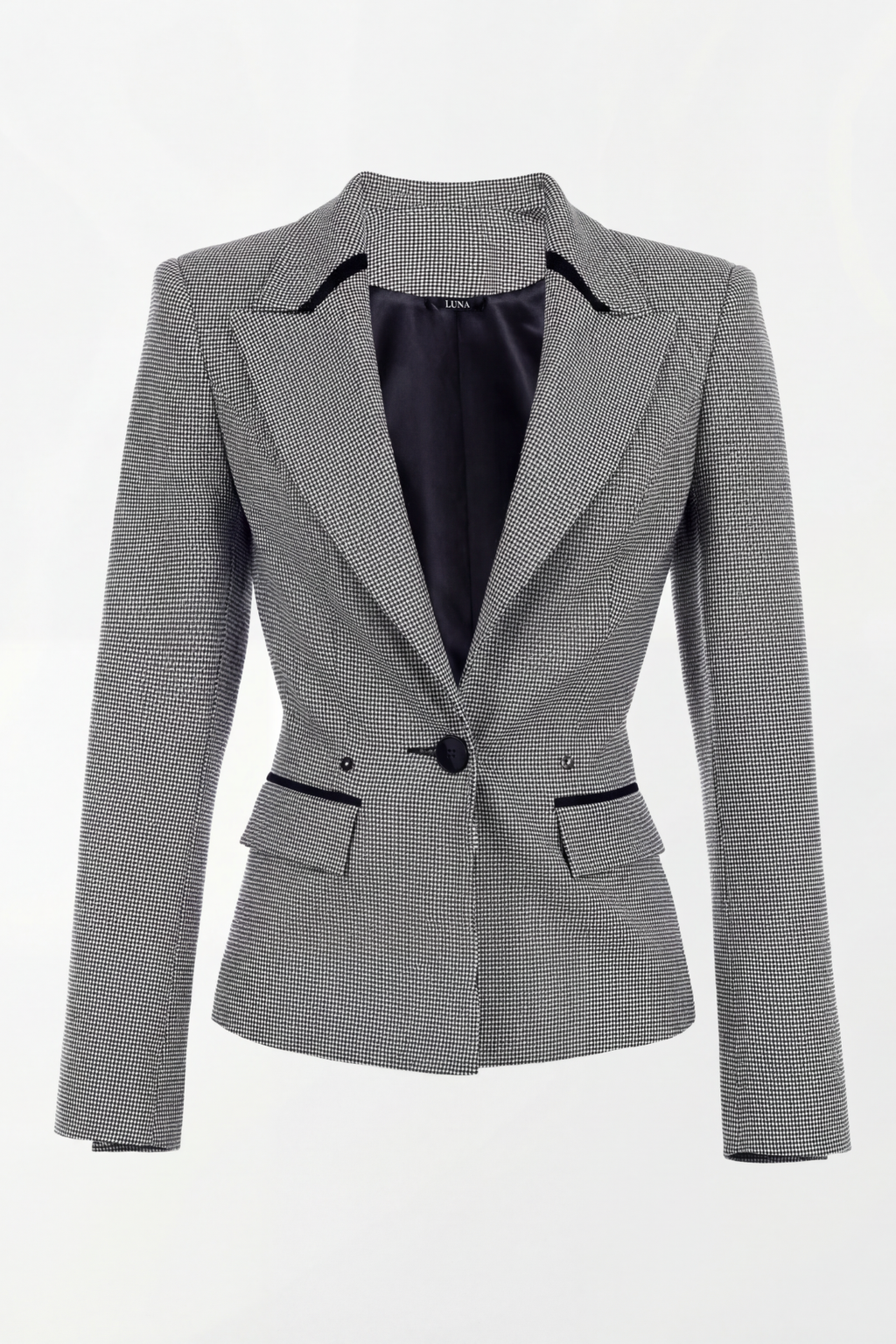Multicolor Houndstooth Tailored Blazer, Elena