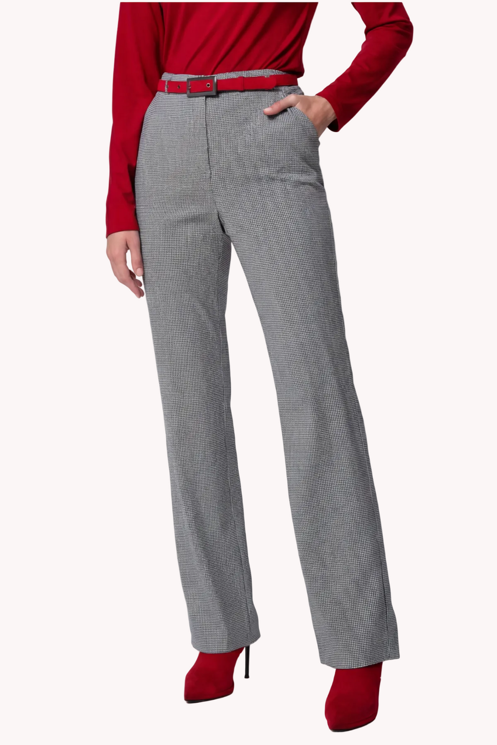 Multicolor Houndstooth Tailored Pants, Elena