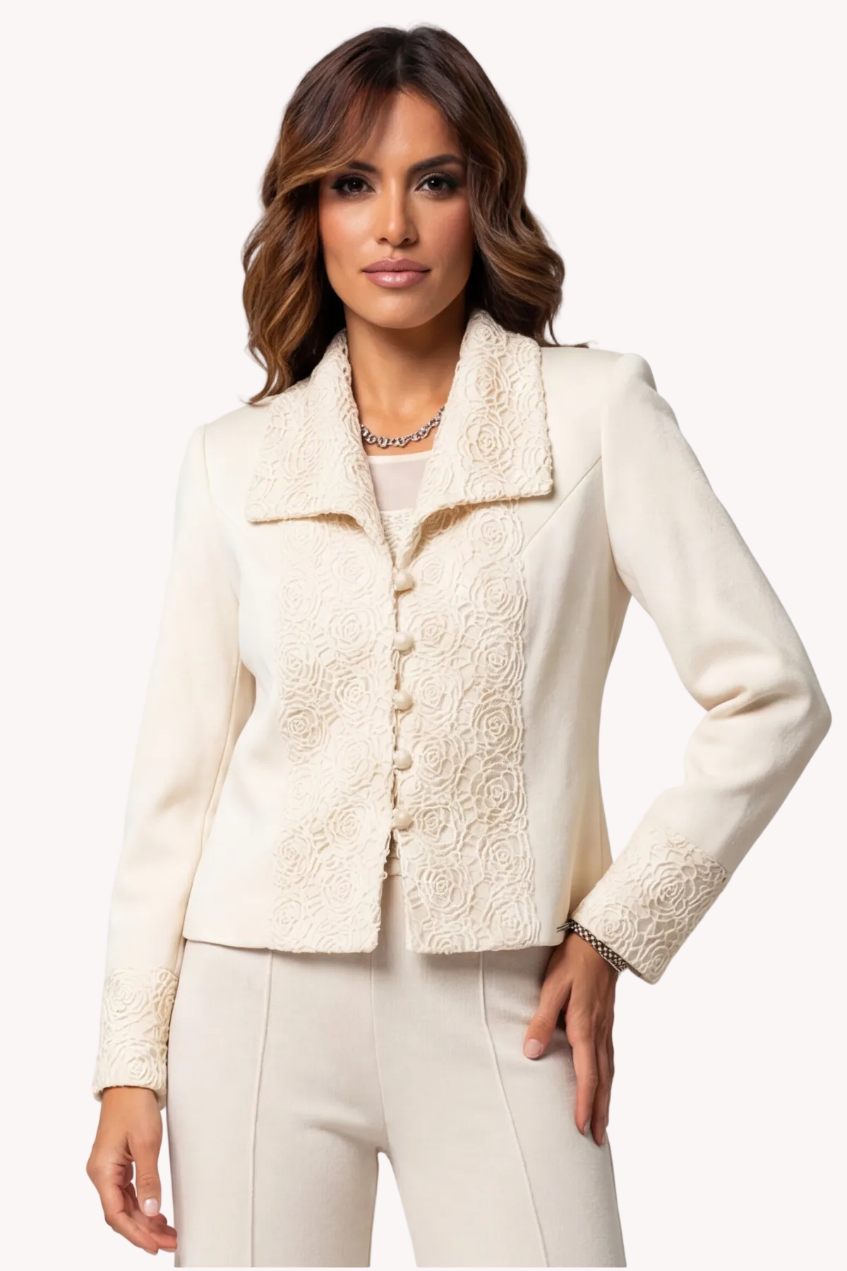 Ivory Tailored Lace Blazer, Jody