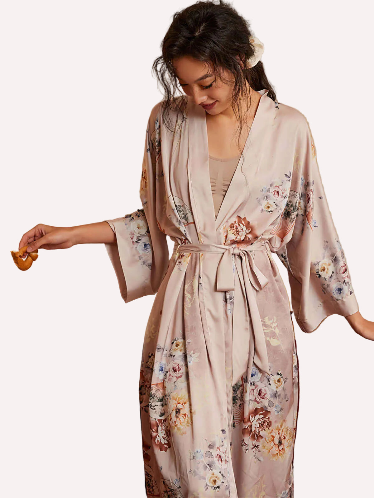 Folding Fan Kimono Robe