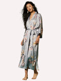 Garden Crane Gray Kimono Robe